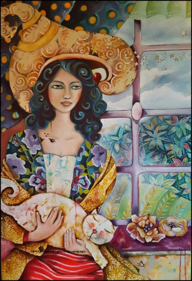 Painting titled ""Elle part en voyag…" by Millecouleurs, Original Artwork, Acrylic