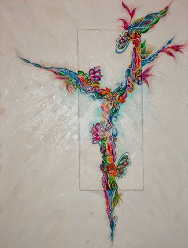 Peinture intitulée "LA DANSEUSE FÉE" par Sandra Million, Œuvre d'art originale, Acrylique Monté sur Châssis en bois