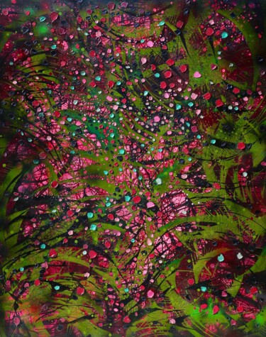 Painting titled "Inner Universe 9.3" by Milly Martionou, Original Artwork, Oil Mounted on Wood Stretcher frame