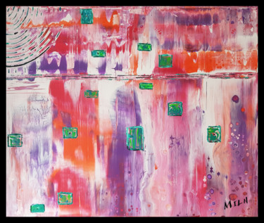 Картина под названием "Psychédéliques" - Miln C, Подлинное произведение искусства, Акрил Установлен на Деревянная рама для н…