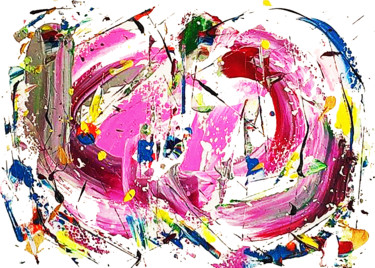 Peinture intitulée "La vague rose" par Milo, Œuvre d'art originale, Acrylique