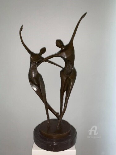 Sculpture titled "Dancing Couple" by Milo, Original Artwork, Bronze