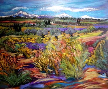 Peinture intitulée "Mas en Provence" par Milorv, Œuvre d'art originale