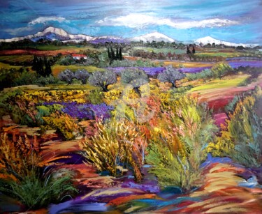 Pittura intitolato "Mas en Provence" da Milorv, Opera d'arte originale