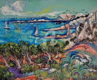 Peinture intitulée "Les voiliers" par Milorv, Œuvre d'art originale, Huile