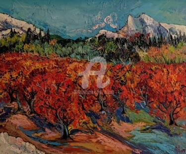 Pittura intitolato "Provence en automne…" da Milorv, Opera d'arte originale, Olio