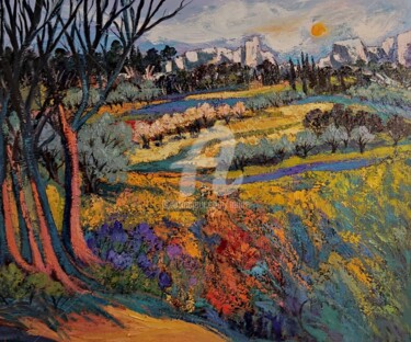 Peinture intitulée "Le champ aux baux d…" par Milorv, Œuvre d'art originale, Huile