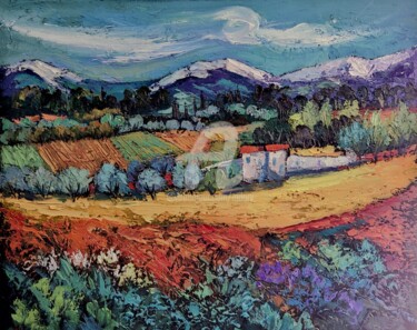 Pittura intitolato "Provence les blés" da Milorv, Opera d'arte originale, Olio