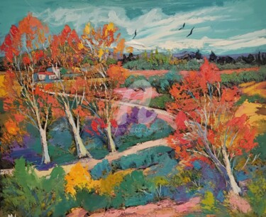 Peinture intitulée "Provence en automne…" par Milorv, Œuvre d'art originale, Huile