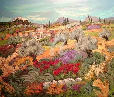 Peinture intitulée "Les baux de Provence" par Milorv, Œuvre d'art originale