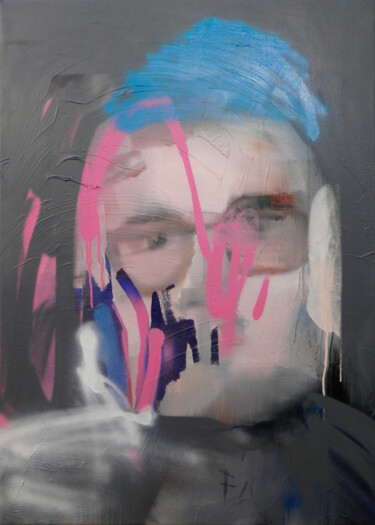 Картина под названием "Neon Lights 3" - Miloš Hronec, Подлинное произведение искусства, Масло