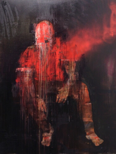 Malerei mit dem Titel "A Divided Man" von Miloš Hronec, Original-Kunstwerk, Öl