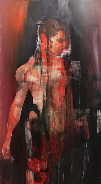 Schilderij getiteld "Human being" door Miloš Hronec, Origineel Kunstwerk, Olie