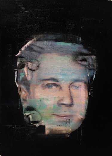 Schilderij getiteld "Young man" door Miloš Hronec, Origineel Kunstwerk, Olie