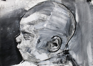 Рисунок под названием "Human II" - Miloš Hronec, Подлинное произведение искусства, Карандаш