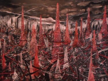 Schilderij getiteld "Pink society" door Milto Sideris, Origineel Kunstwerk, Acryl