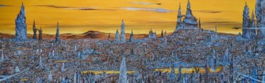 Malerei mit dem Titel "Yellow future" von Milto Sideris, Original-Kunstwerk, Acryl