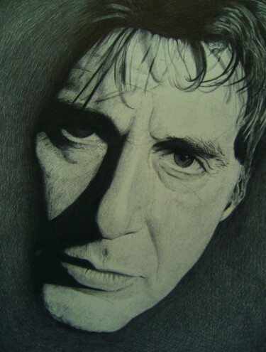 Dibujo titulada "Al Pacino-1999" por Milto Sideris, Obra de arte original, Bolígrafo