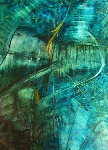 Schilderij getiteld "Aqua de Milto" door Milto Sideris, Origineel Kunstwerk, Encaustiek