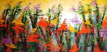 Pintura titulada "selva florida" por Milton Morales Grillo, Obra de arte original