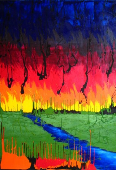 Pintura titulada "deforestacion" por Milton Morales Grillo, Obra de arte original