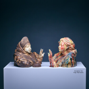 Skulptur mit dem Titel "Reflection" von Oly Miltys, Original-Kunstwerk, Keramik