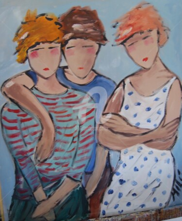 Painting titled "amigos" by Milu Petersen, Original Artwork