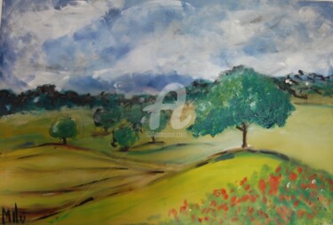 Pintura intitulada "paisagem 2" por Milu Petersen, Obras de arte originais