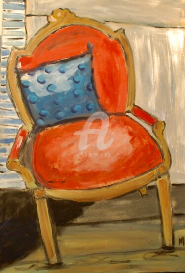Pintura intitulada "cadeira vermelha" por Milu Petersen, Obras de arte originais, Acrílico