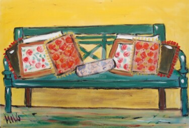 Painting titled "Mexican Sofa" by Milu Petersen, Original Artwork, Acrylic