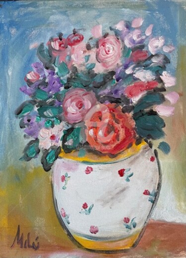 Pintura intitulada "flowers 21" por Milu Petersen, Obras de arte originais, Acrílico