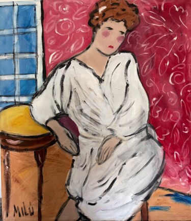 Pintura intitulada "nice lady in love" por Milu Petersen, Obras de arte originais, Acrílico
