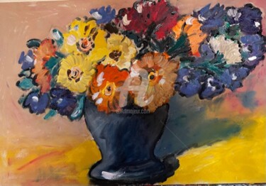 Painting titled "mixed flowers" by Milu Petersen, Original Artwork, Acrylic
