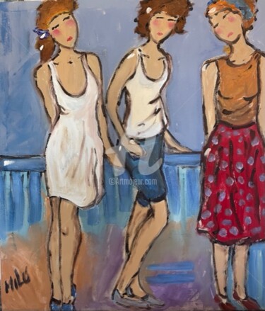 Pintura intitulada "meninas" por Milu Petersen, Obras de arte originais, Acrílico