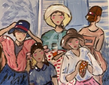 Pintura intitulada "group of women" por Milu Petersen, Obras de arte originais, Acrílico