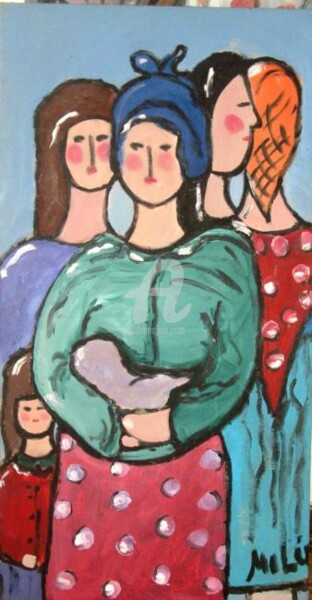 Pintura intitulada "familia" por Milu Petersen, Obras de arte originais