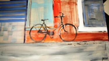 Painting titled "bicicleta" by Milu Petersen, Original Artwork