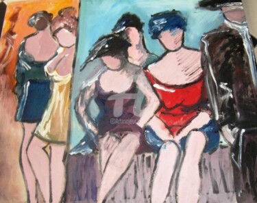 Pintura intitulada "mujeres y gigolo" por Milu Petersen, Obras de arte originais