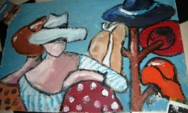 Peinture intitulée "chapeus" par Milu Petersen, Œuvre d'art originale