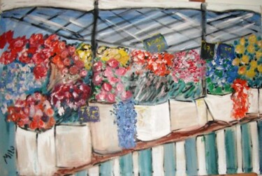 Pintura intitulada "flower market" por Milu Petersen, Obras de arte originais
