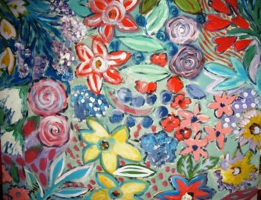 Painting titled "flores moderno" by Milu Petersen, Original Artwork