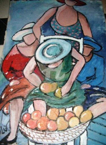 Peinture intitulée "vendedoras de laran…" par Milu Petersen, Œuvre d'art originale