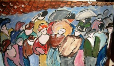 Painting titled "pessoas" by Milu Petersen, Original Artwork