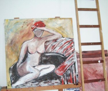 Pintura intitulada "mulher nua" por Milu Petersen, Obras de arte originais