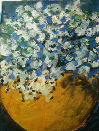 Pittura intitolato "vaso amarelo" da Milu Petersen, Opera d'arte originale