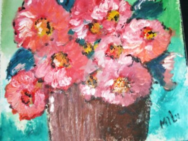 Картина под названием "flores vermelhas" - Milu Petersen, Подлинное произведение искусства