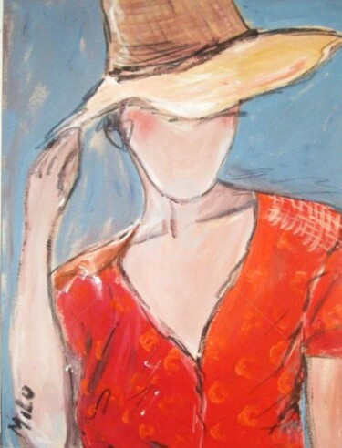 Peinture intitulée "mulher" par Milu Petersen, Œuvre d'art originale