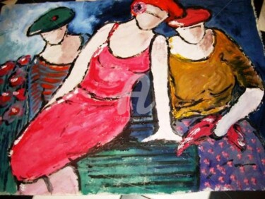 Pintura titulada "vestido rosa" por Milu Petersen, Obra de arte original