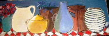 Malerei mit dem Titel "vasos" von Milu Petersen, Original-Kunstwerk