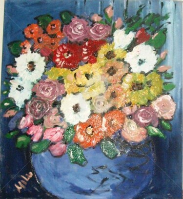 Pintura intitulada "tons of flowers for…" por Milu Petersen, Obras de arte originais